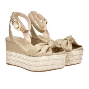 Michael Kors Natural Fabric Wedges Size 8.5